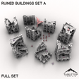 Tabletop Terrain Building Full Set A (Building 1-8) / 32mm Ruined Buildings Set A