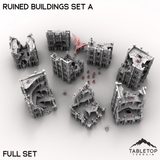 Tabletop Terrain Building Full Set A (Building 1-8) / 32mm Ruined Buildings Set A
