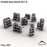 Tabletop Terrain Building Full Set B (Building 9-16) / 32mm Ruined Buildings Set B