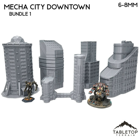 Tabletop Terrain Building Full Set Mecha City Downtown Buildings - Bundle 1
