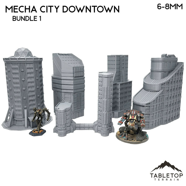 Tabletop Terrain Building Full Set Mecha City Downtown Buildings - Bundle 1
