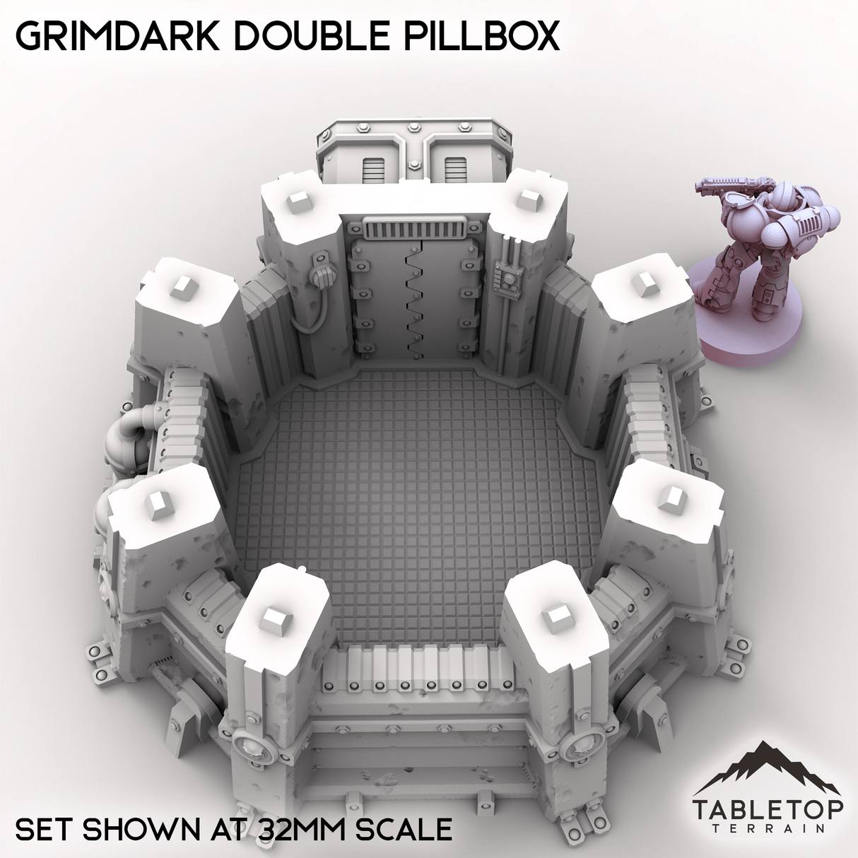 Tabletop Terrain Building Grimdark Double Pillbox
