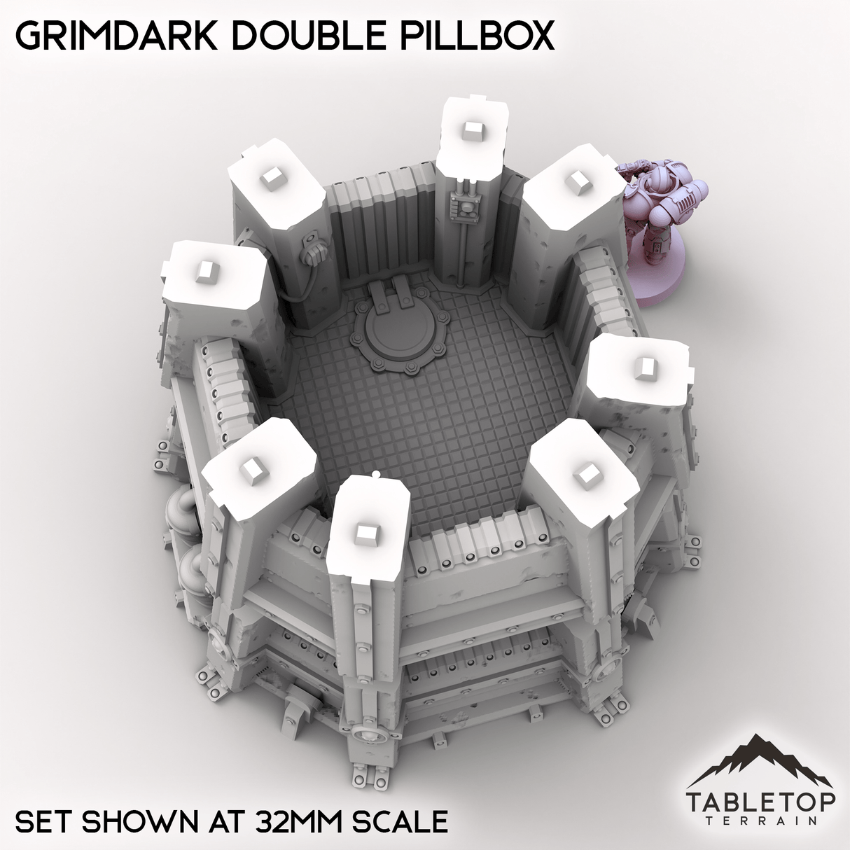 Tabletop Terrain Building Grimdark Double Pillbox