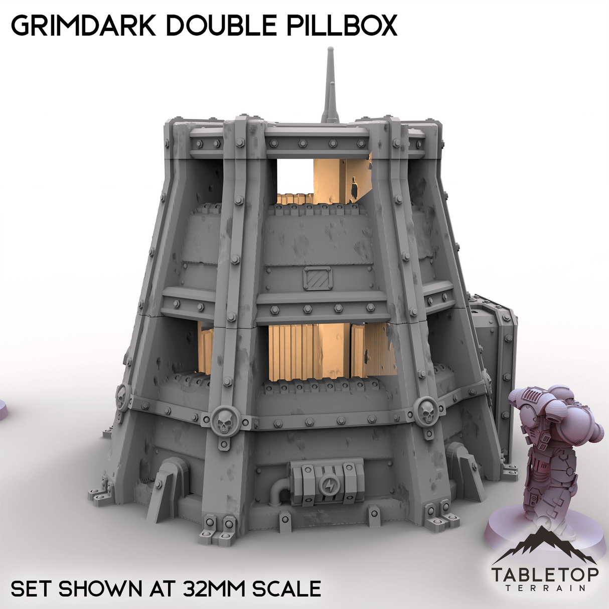 Tabletop Terrain Building Grimdark Double Pillbox