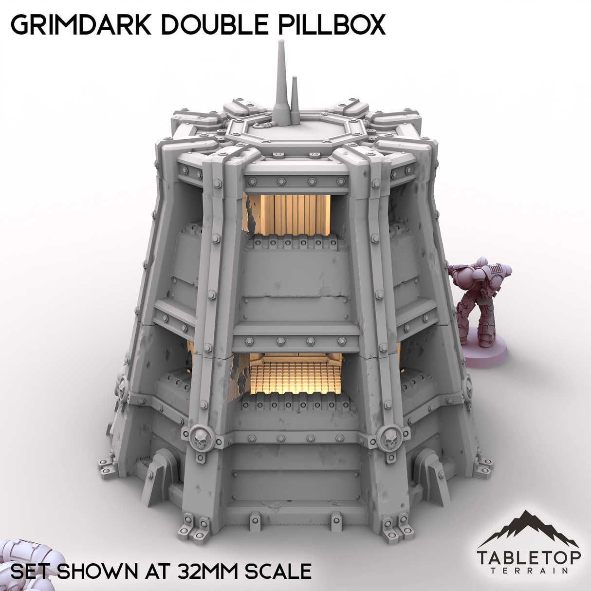 Tabletop Terrain Building Grimdark Double Pillbox