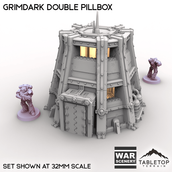 Tabletop Terrain Building Grimdark Double Pillbox