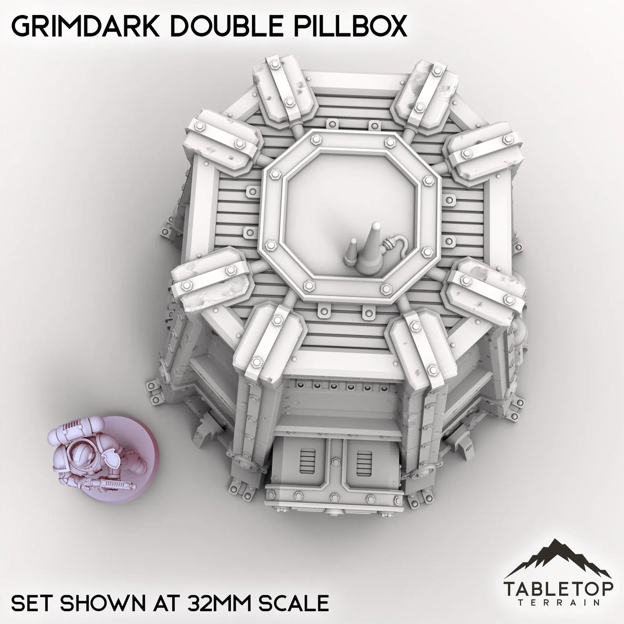Tabletop Terrain Building Grimdark Double Pillbox