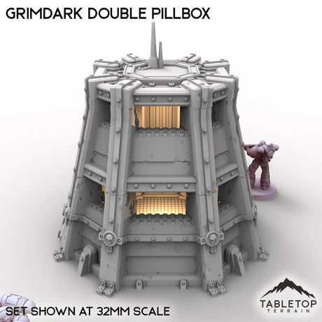 Tabletop Terrain Building Grimdark Double Pillbox