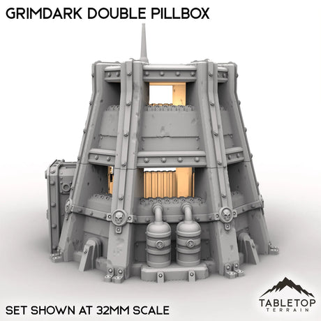 Tabletop Terrain Building Grimdark Double Pillbox