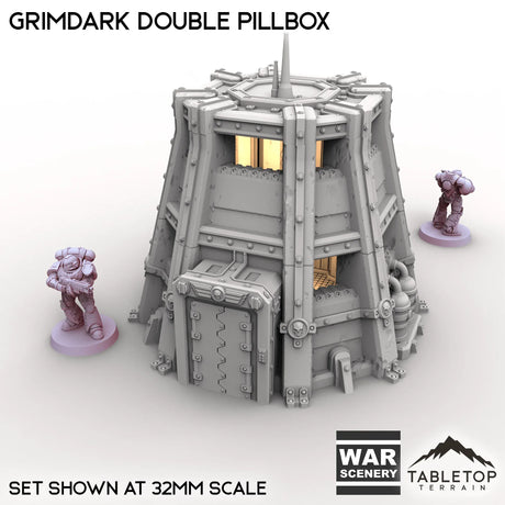 Tabletop Terrain Building Grimdark Double Pillbox