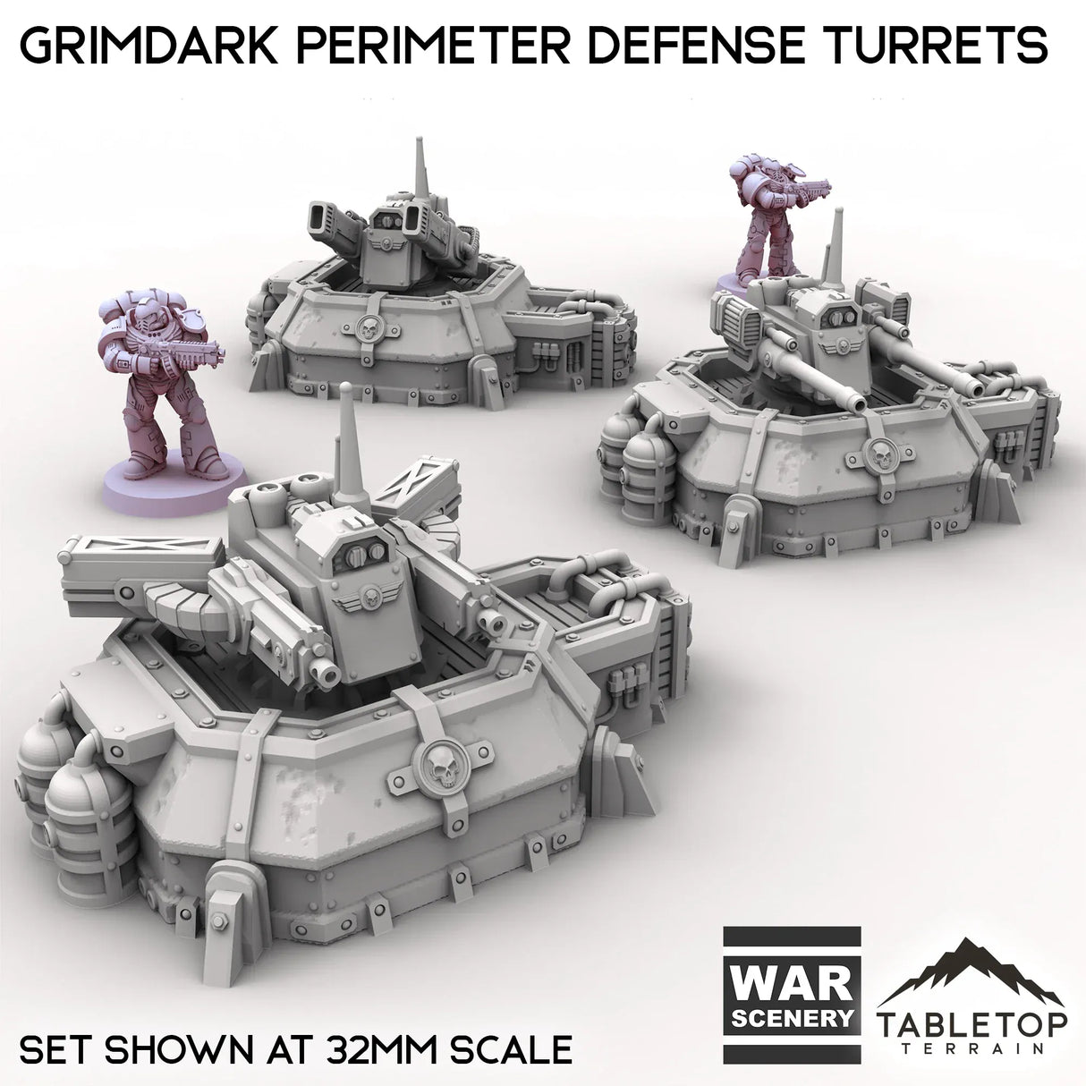 Tabletop Terrain Building Grimdark Perimeter Defense Turrets
