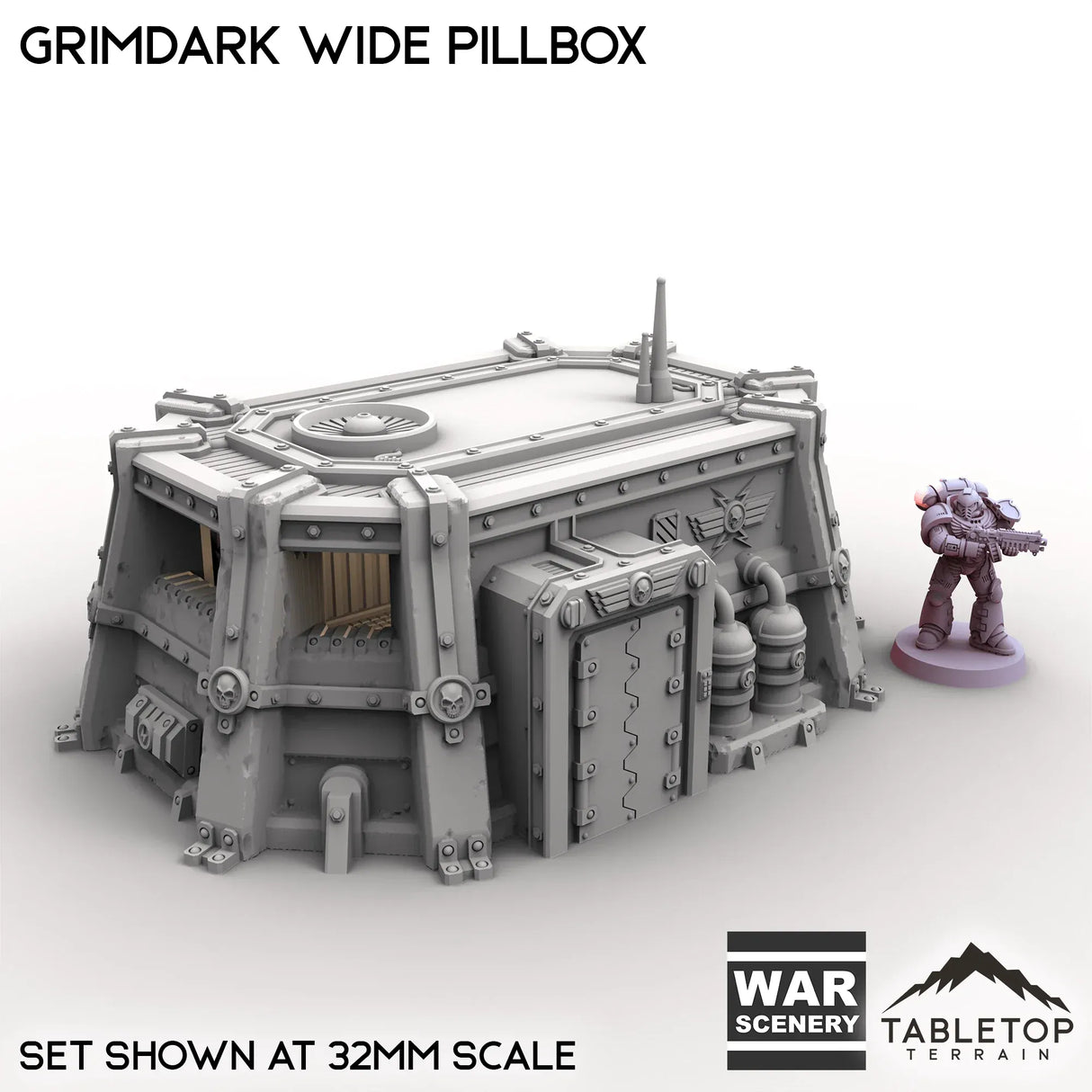 Tabletop Terrain Building Grimdark Wide Pillbox