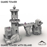 Tabletop Terrain Building Guard Tower with Island / 32mm Guard Tower