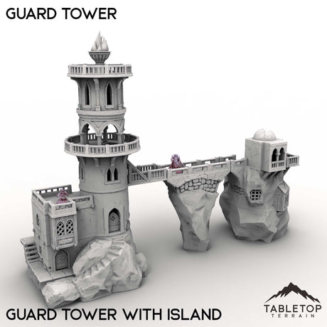 Tabletop Terrain Building Guard Tower with Island / 32mm Guard Tower