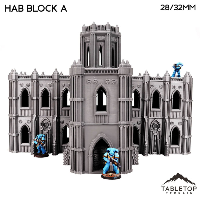 Tabletop Terrain Building Hab Block A - Augusta, The Holy City