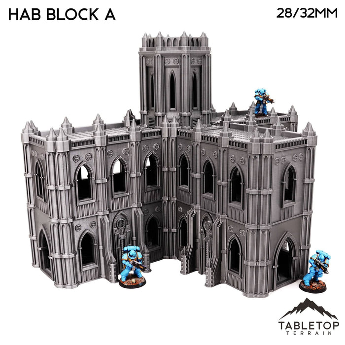 Tabletop Terrain Building Hab Block A - Augusta, The Holy City