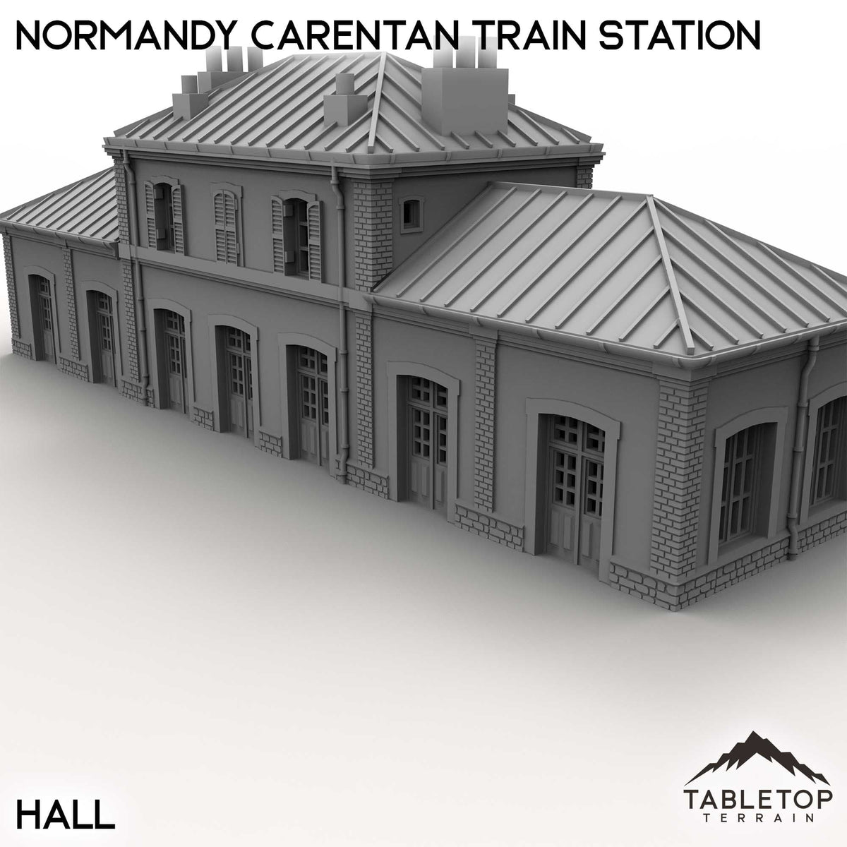 Tabletop Terrain Building Hall / 32mm Normandy Carentan Train Station