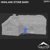 Tabletop Terrain Building Highland Stone Barn - Country & King - Fantasy Historical Building