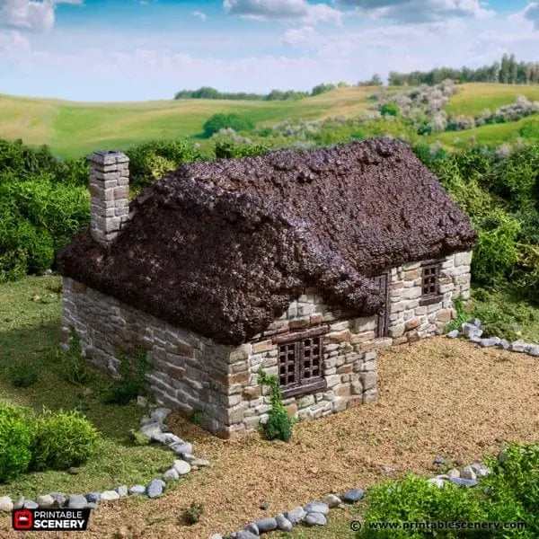 Tabletop Terrain Building Highland Stone Barn - Country & King - Fantasy Historical Building