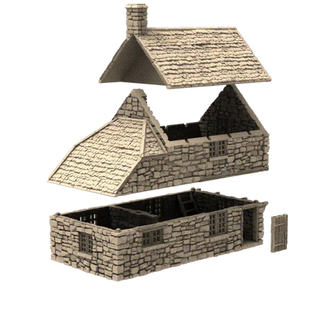 Tabletop Terrain Building Hollyhock Cottage - Country & King - Fantasy Historical Building