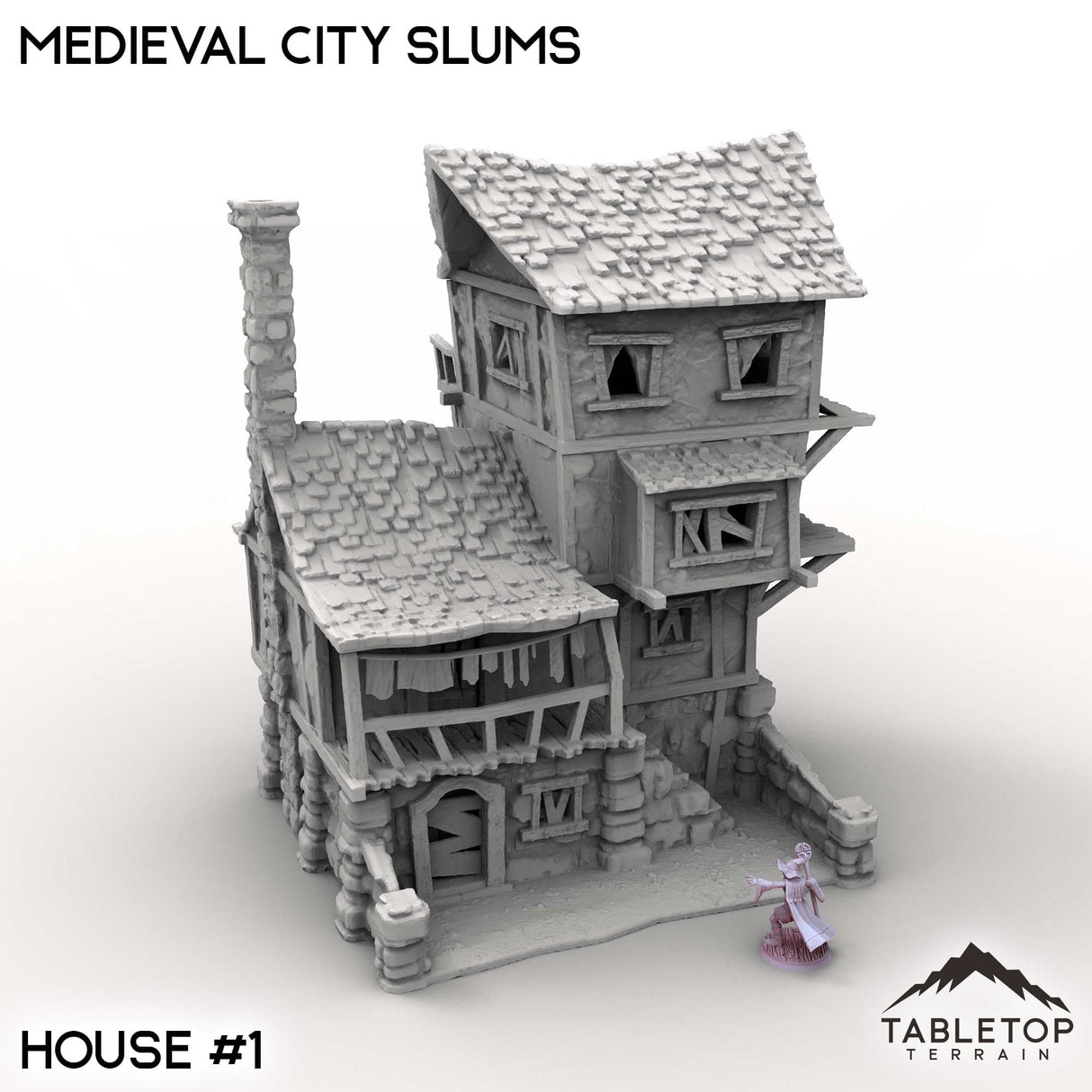 Tabletop Terrain Building House 1 / 32mm Medieval City Slums