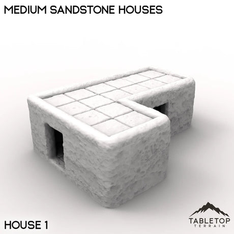 Tabletop Terrain Building House 1 / 32mm Medium Sandstone Houses