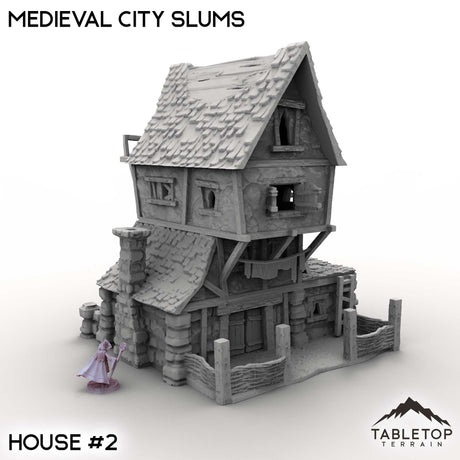 Tabletop Terrain Building House 2 / 32mm Medieval City Slums
