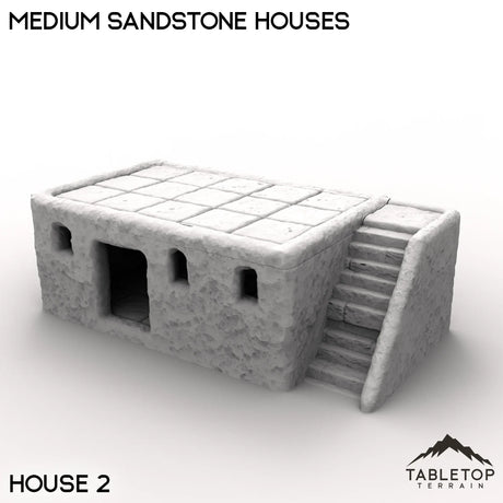 Tabletop Terrain Building House 2 / 32mm Medium Sandstone Houses