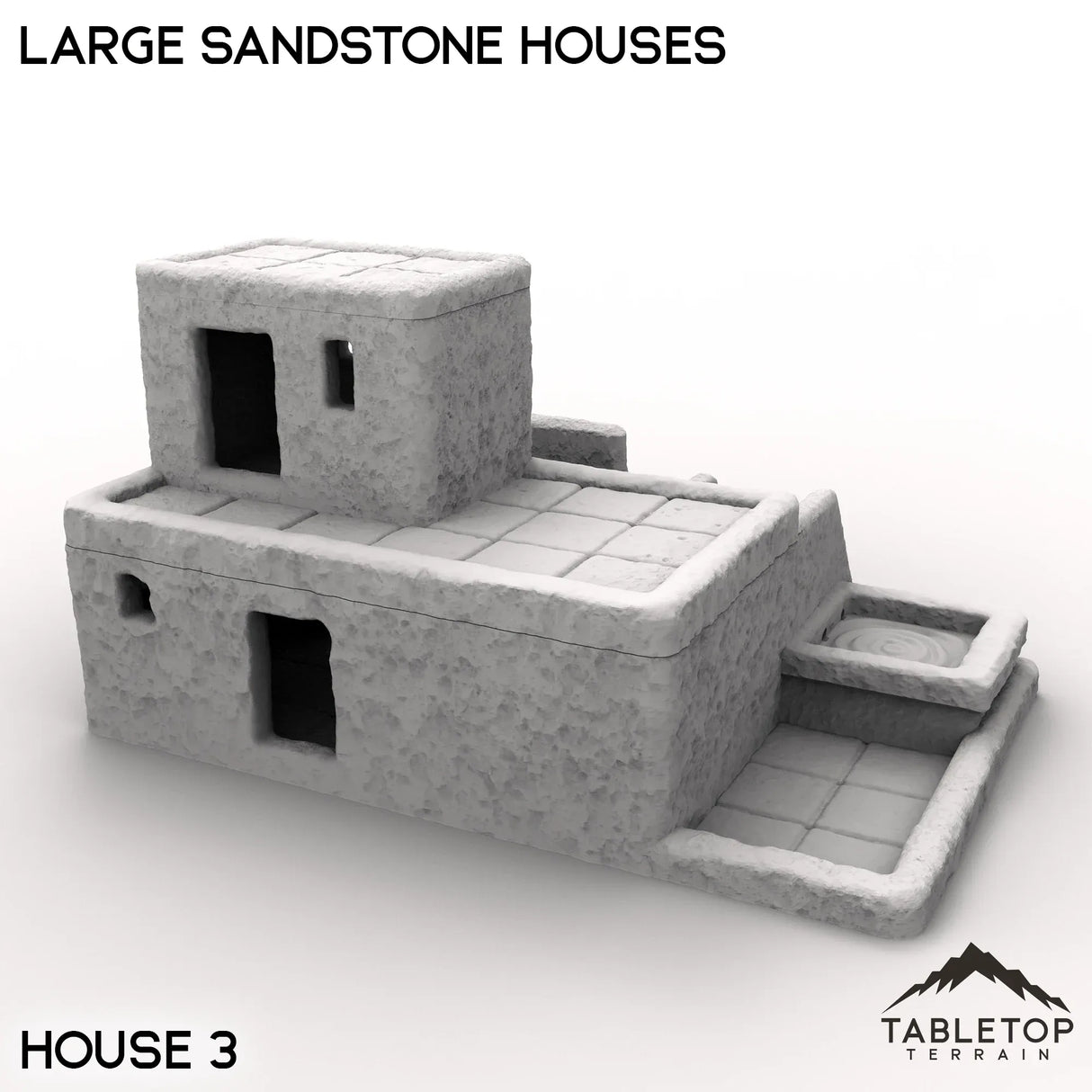 Tabletop Terrain Building House 3 / 32mm Large Sandstone Houses
