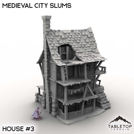 Tabletop Terrain Building House 3 / 32mm Medieval City Slums