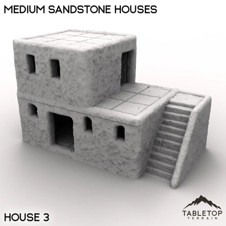 Tabletop Terrain Building House 3 / 32mm Medium Sandstone Houses