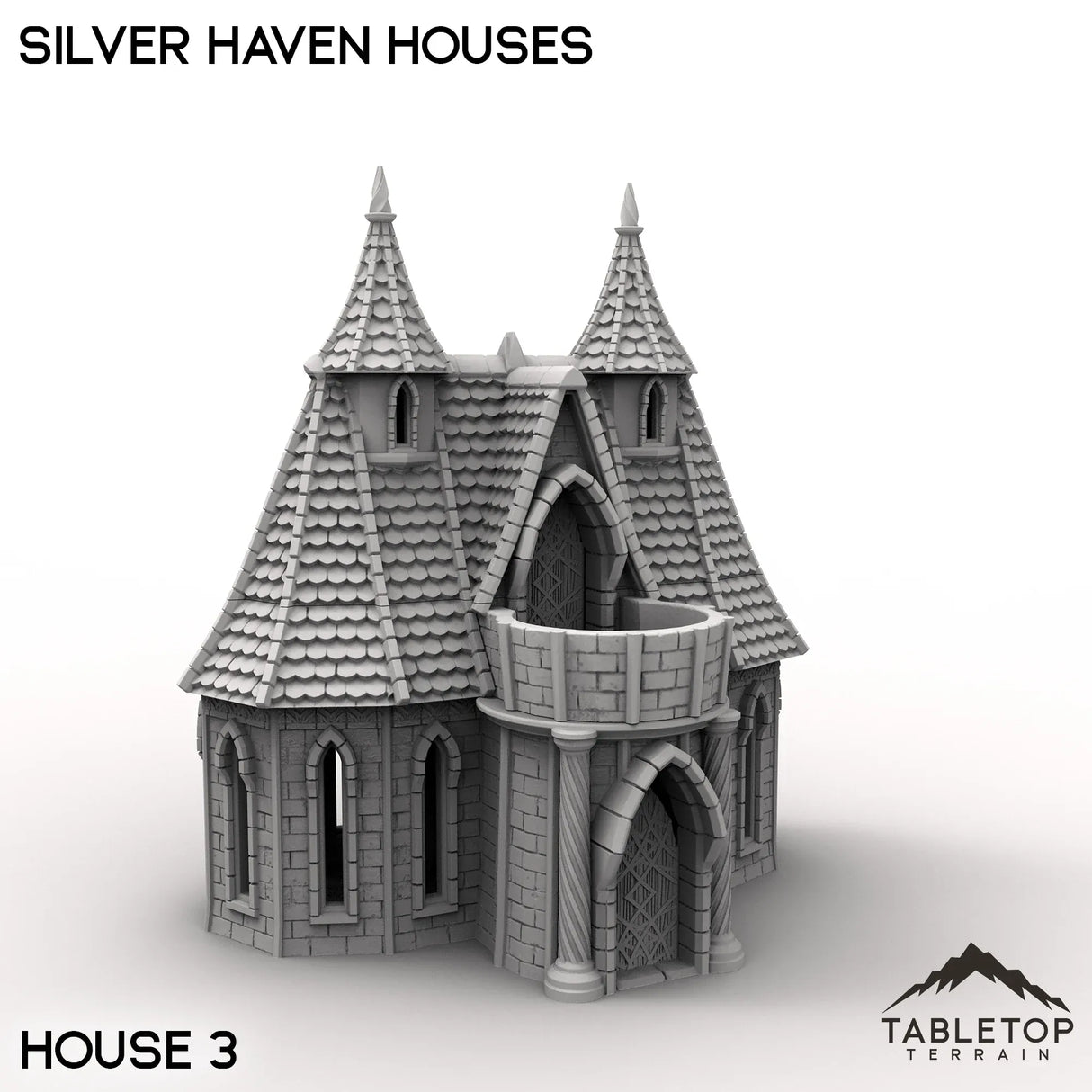 Tabletop Terrain Building House 3 / 32mm Silver Haven Houses