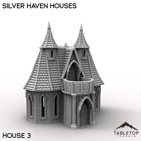 Tabletop Terrain Building House 3 / 32mm Silver Haven Houses