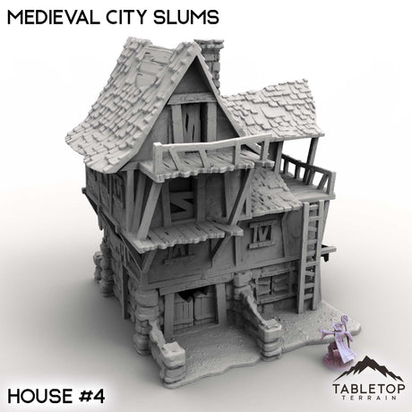 Tabletop Terrain Building House 4 / 32mm Medieval City Slums