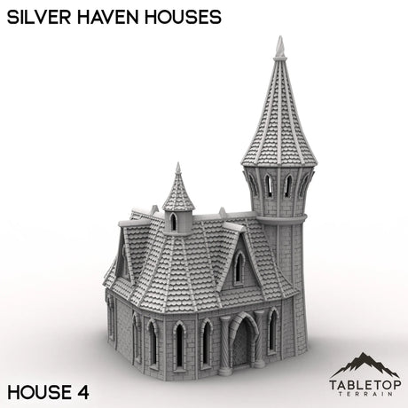 Tabletop Terrain Building House 4 / 32mm Silver Haven Houses