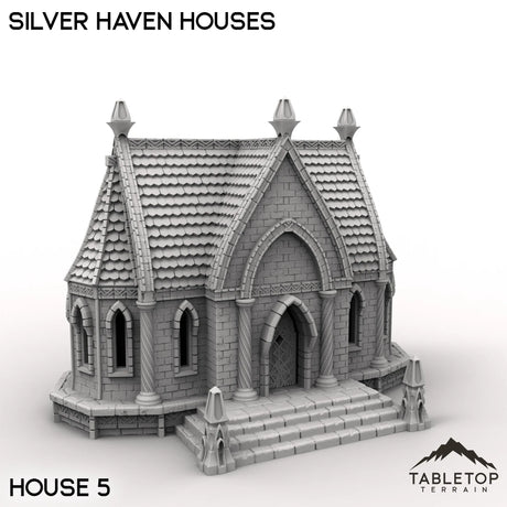 Tabletop Terrain Building House 5 / 32mm Silver Haven Houses