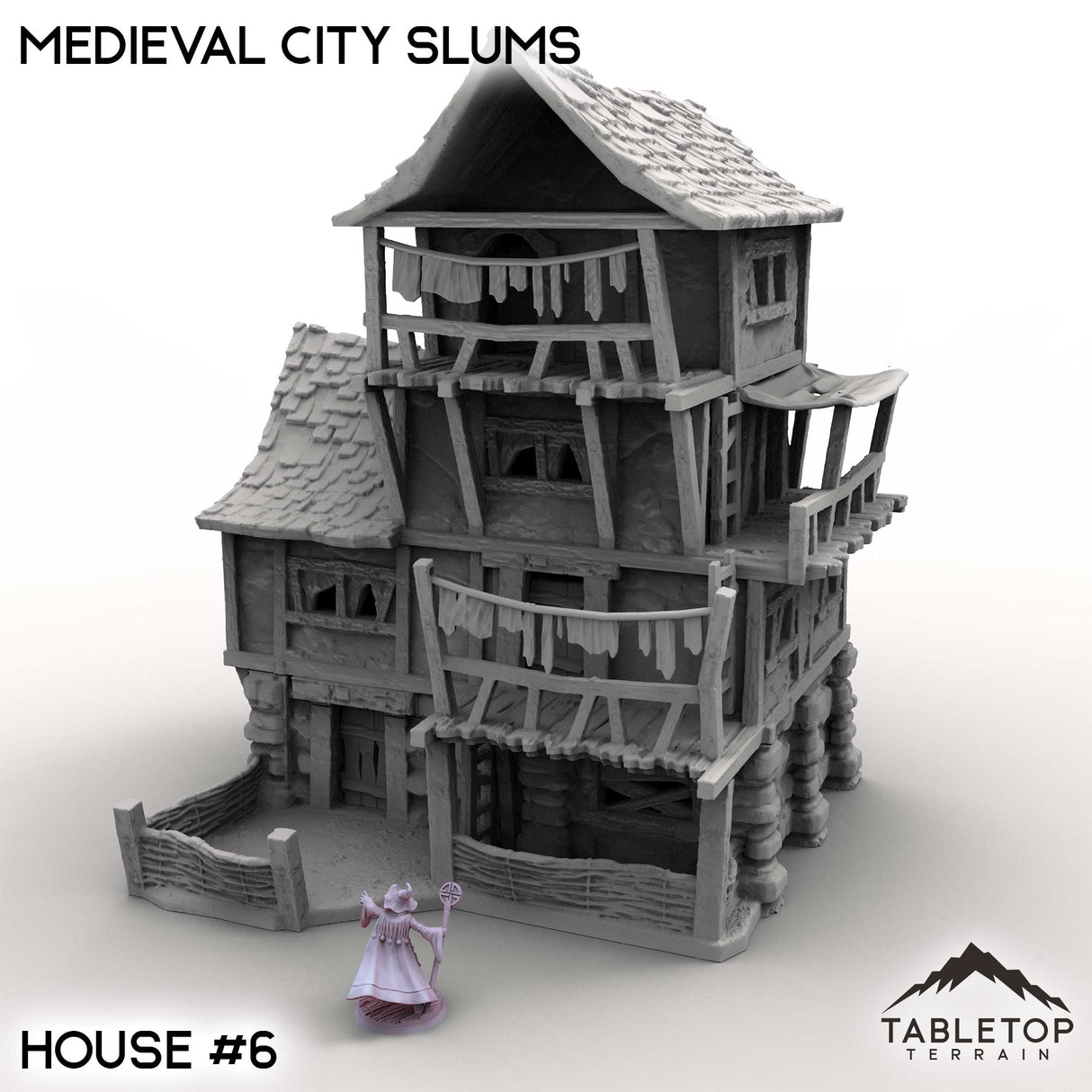 Tabletop Terrain Building House 6 / 32mm Medieval City Slums