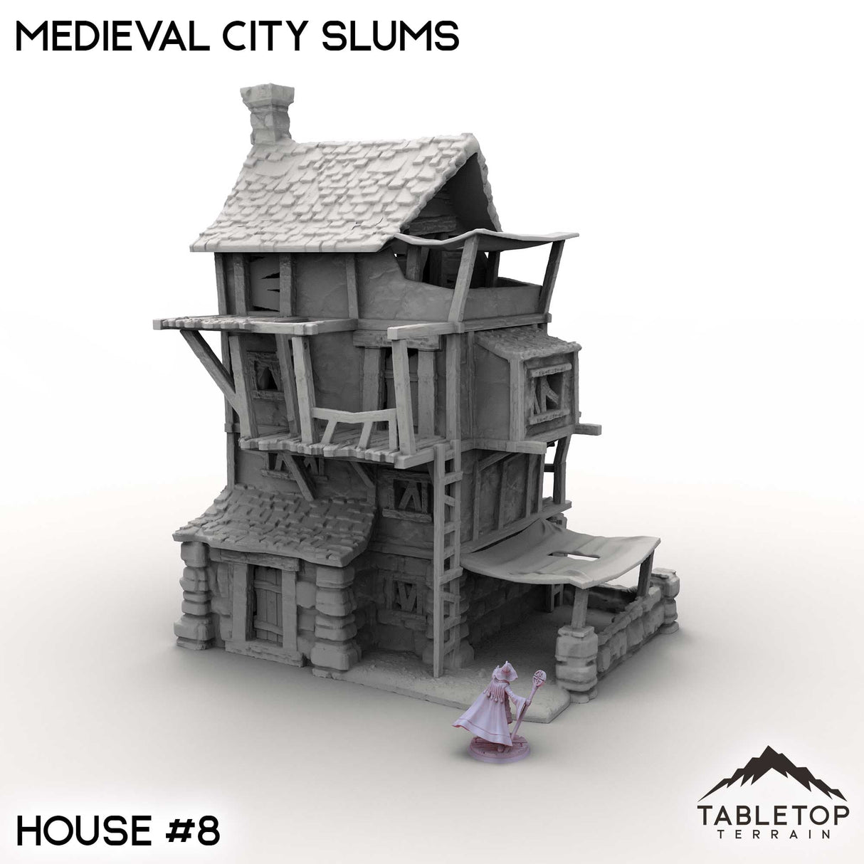 Tabletop Terrain Building House 8 / 32mm Medieval City Slums