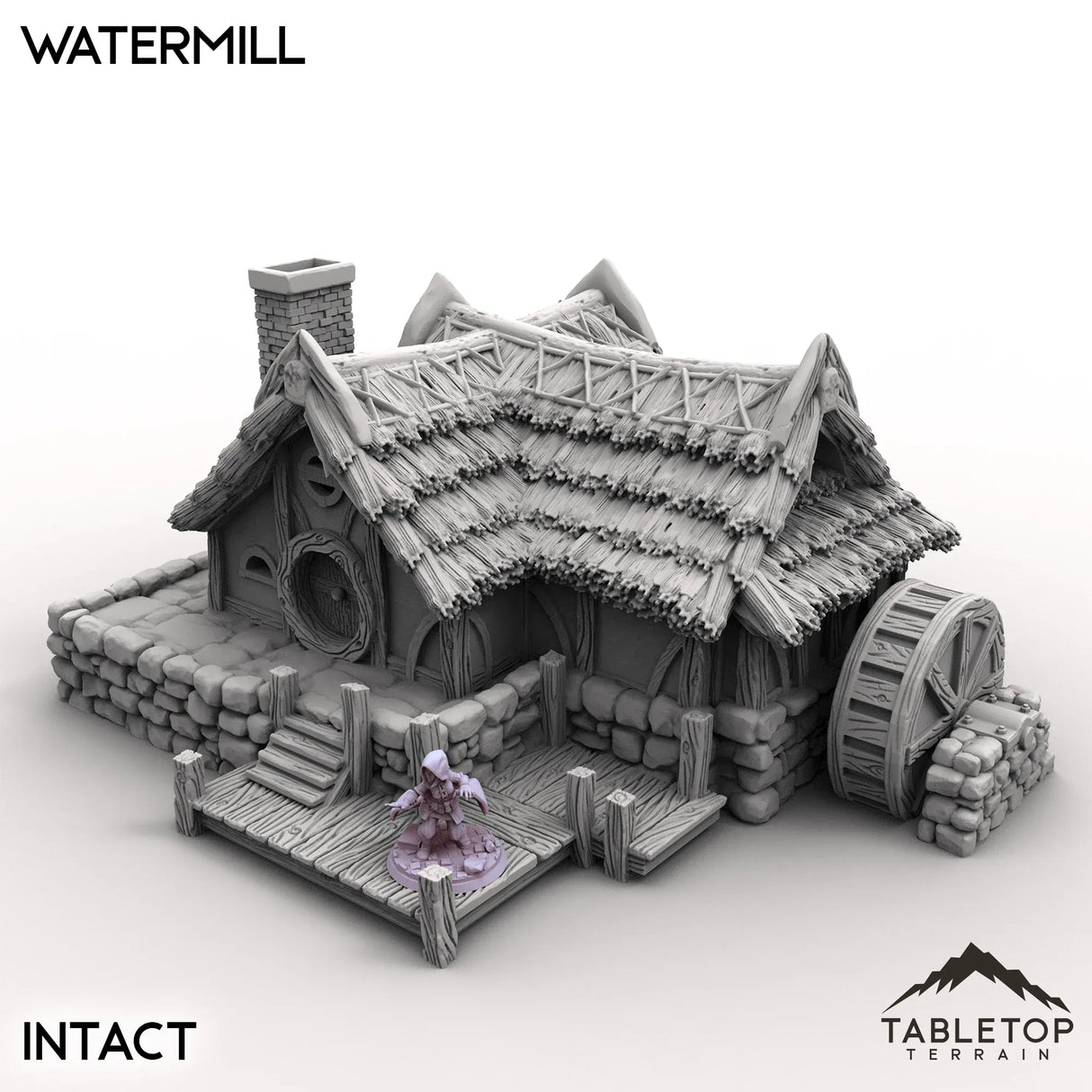 Tabletop Terrain Building Intact / 32mm Halfling Village Watermill