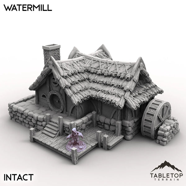 Tabletop Terrain Building Intact / 32mm Halfling Village Watermill