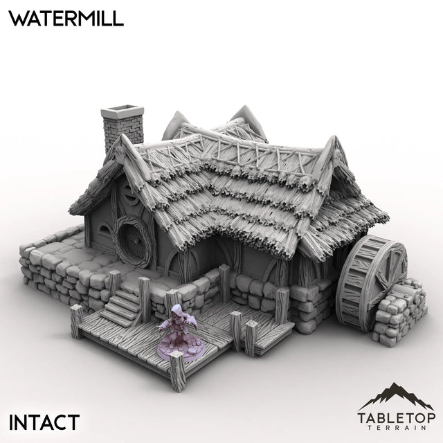 Tabletop Terrain Building Intact / 32mm Halfling Village Watermill