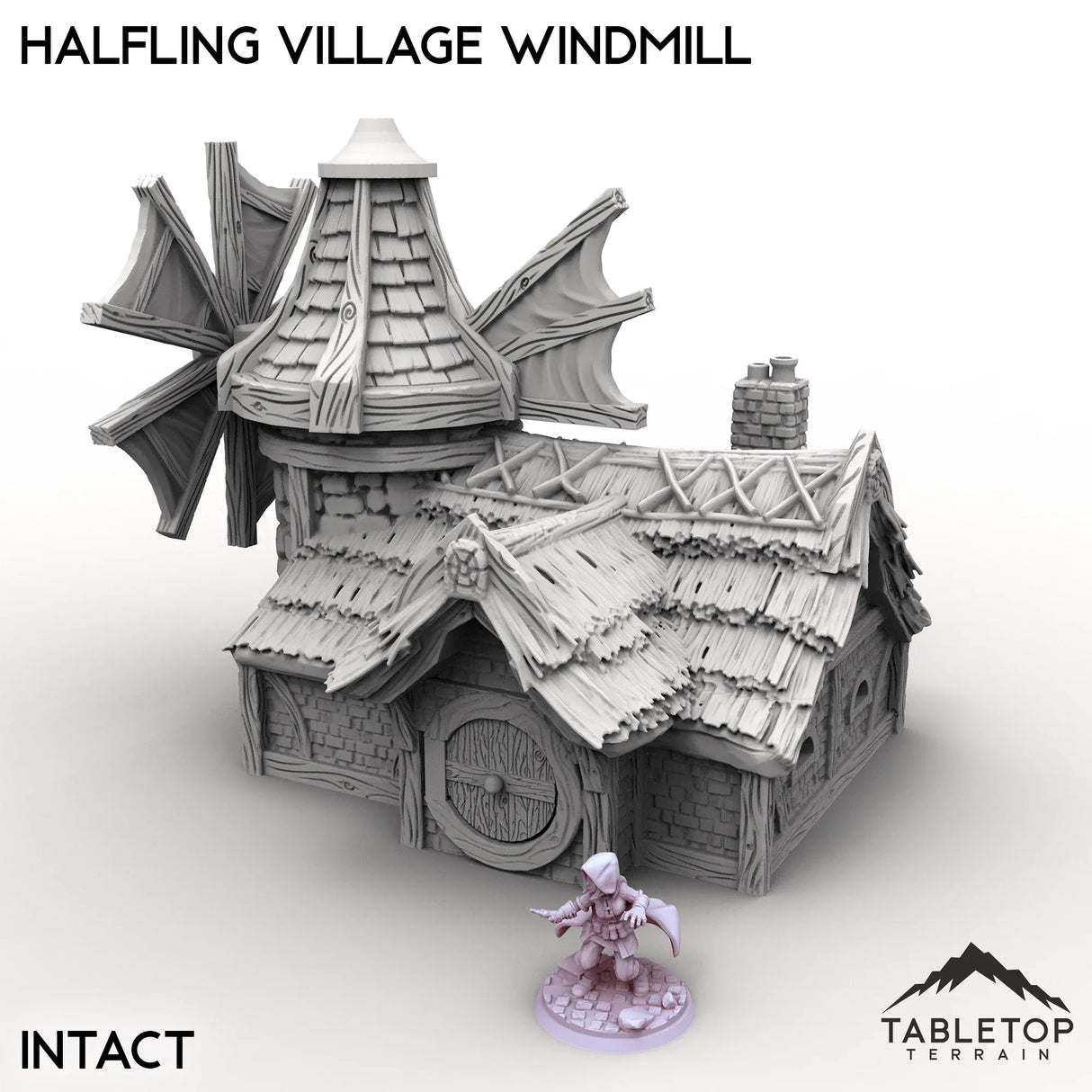 Tabletop Terrain Building Intact / 32mm Halfling Village Windmill