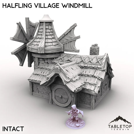 Tabletop Terrain Building Intact / 32mm Halfling Village Windmill