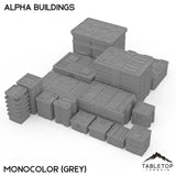 Tabletop Terrain Building Intact / Without Hexes / Monocolor (Grey) Mecha City Alpha Buildings