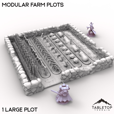 Tabletop Terrain Building Large / 32mm Modular Farm Plots