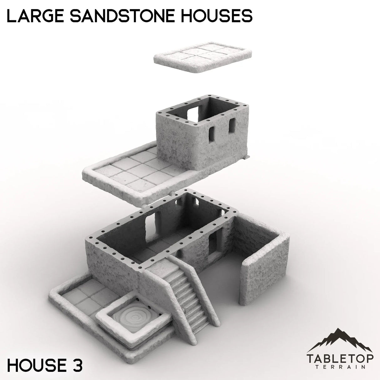 Tabletop Terrain Building Large Sandstone Houses