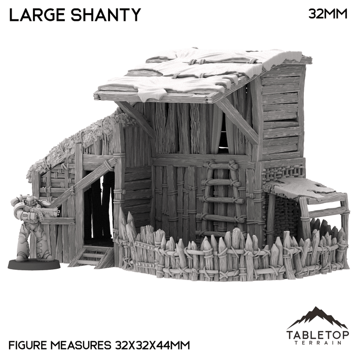 Tabletop Terrain Building Large Shanty - Country & King - Fantasy Historical Building Tabletop Terrain