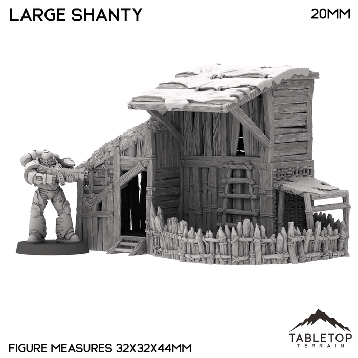 Tabletop Terrain Building Large Shanty - Country & King - Fantasy Historical Building Tabletop Terrain