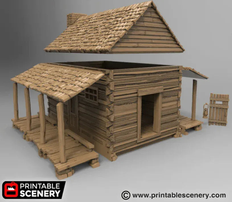 Tabletop Terrain Building Log Cabin - Wild West Building