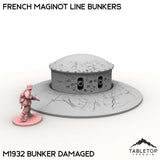 Tabletop Terrain Building M1932 Bunker Damaged / 32mm French Maginot Line Bunkers